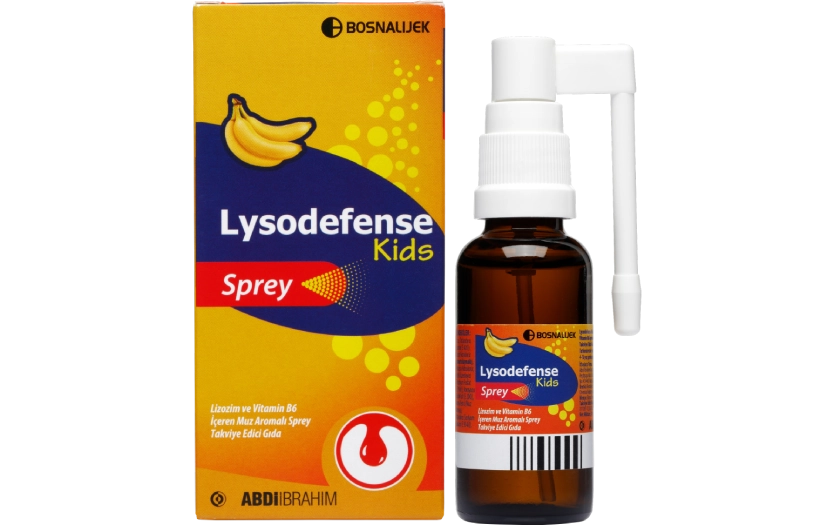 Kids Lizozim ve Vitamin B6 İçeren Muz Aromalı Sprey 30 ML